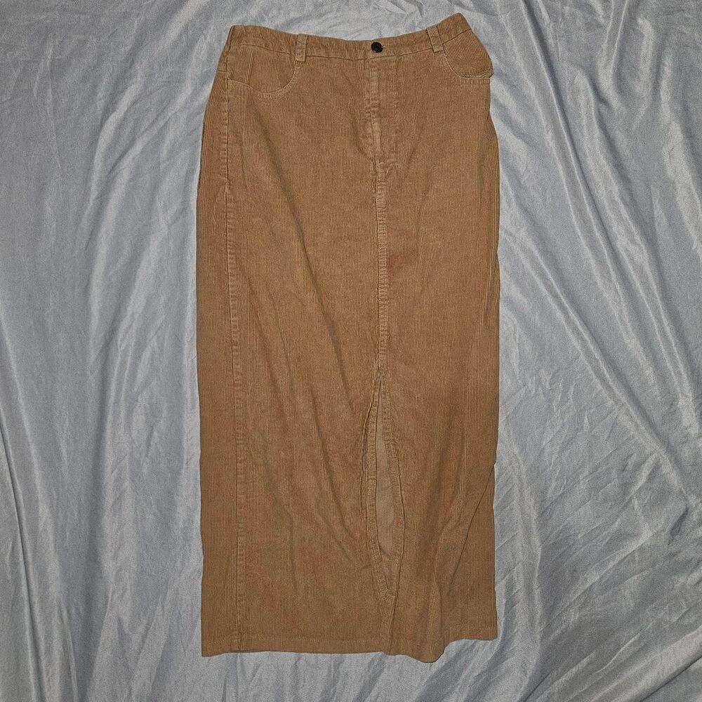 Women's Tan Corduroy Skirt